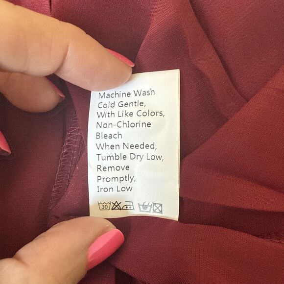 🛍️ New Fashion Wine Red Halter Babydoll Mini Dress – NWT – Size XL - Picture 9 of 9